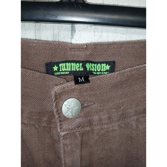 Tunnel Vision Medium Brown Baggy Jeans Embroidered - Picture 4 of 6